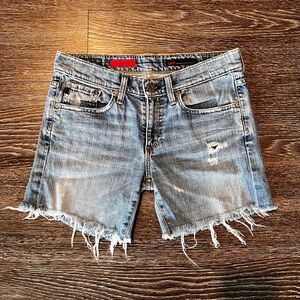 AG Adriano Goldschmied Light Blue Denim Cutoff Jean Shorts